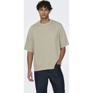 Only Sons T-shirt Onsmillenium Ovz Ss Tee Noos 22027787 Silver Lining Mannen