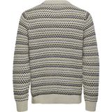 Only & Sons Trui Onsmusa Reg 3 Struc Crew Knit 22027268 Silver Lining Mannen