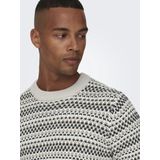 Only & Sons Trui Onsmusa Reg 3 Struc Crew Knit 22027268 Silver Lining Mannen