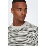 Only & Sons Trui Onsmusa Reg 3 Struc Crew Knit 22027268 Silver Lining Mannen