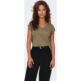Only Onlsilvery s s v Neck Lurex t-Shirt Jrs Noos Dames t-Shirt