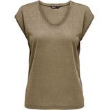 Only Onlsilvery s s v Neck Lurex t-Shirt Jrs Noos Dames t-Shirt