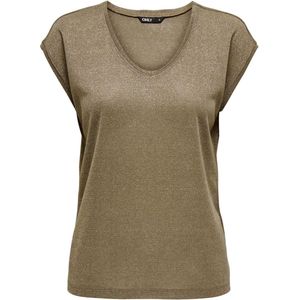 Only Onlsilvery s s v Neck Lurex t-Shirt Jrs Noos Dames t-Shirt