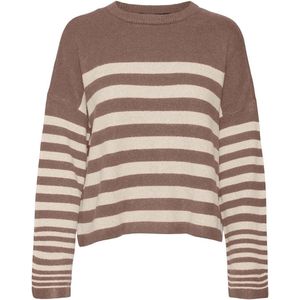 Vero Moda Trui Vmhurricane Ls O-neck Pullover Ga Bf 10291354 Brown Lentil Dames