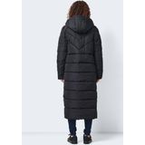 NOISY MAY Long Puffer Jacket Warm Quilted Hooded Winter Coat Padded Blouson NMDALCON, Colour:Black-2, Size:XS