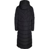 NOISY MAY Long Puffer Jacket Warm Quilted Hooded Winter Coat Padded Blouson NMDALCON, Colour:Black-2, Size:XS