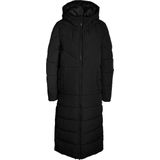 NOISY MAY Long Puffer Jacket Warm Quilted Hooded Winter Coat Padded Blouson NMDALCON, Colour:Black-2, Size:XS