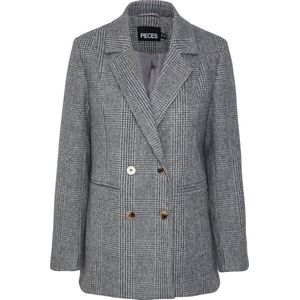 Pieces - Geruite Blazer - Met Reverskraag - Steekzakken - Lange Mouwen