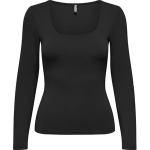 ONLY dames shirt longsleeve 2 ways zwart