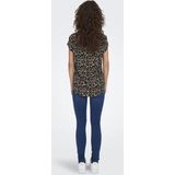 Top - O-hals - Korte Mouwen - Rits Detail - Polyester