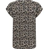 Top - O-hals - Korte Mouwen - Rits Detail - Polyester