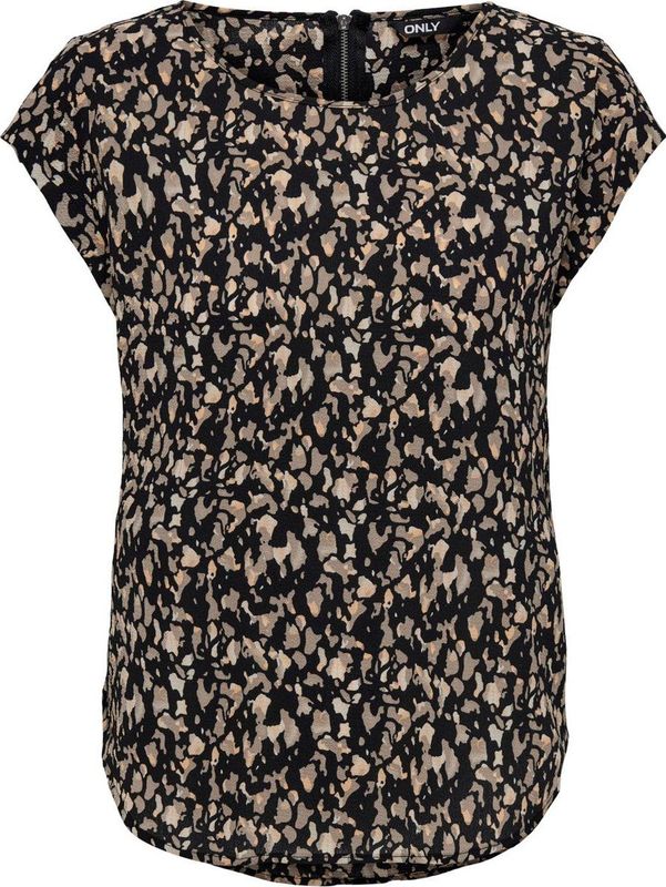 Top - O-hals - Korte Mouwen - Rits Detail - Polyester