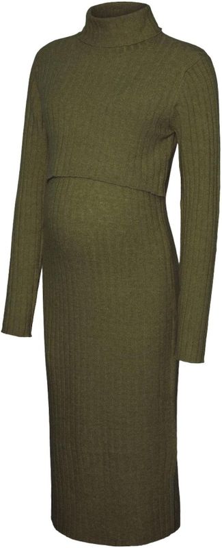 Mamalicious - MLSUNIVA JUNE - Gebreide Jurk - Winter Moss - Met Voedingsfunctie
