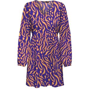 Only - Nova - Jurk - Blauw/Oranje - 100% Viscose