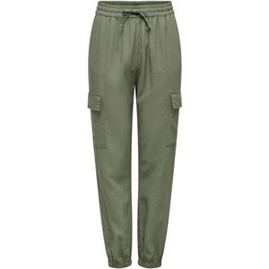 ONLY - CARGO BROEK CARO - Cargobroek - Groen - 55% Linnen 45% Viscose