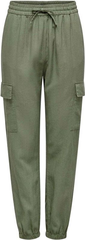 ONLY - CARGO BROEK CARO - Cargobroek - Groen - 55% Linnen 45% Viscose