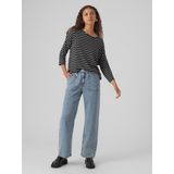 Gebreide Pullover - O-hals - 3/4 Mouwen - Verlaagde Schoudernaden