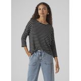 Gebreide Pullover - O-hals - 3/4 Mouwen - Verlaagde Schoudernaden