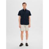 Selected - Luton Flex Slim - Korte Broek - Blauw - 50% Biologisch Katoen, 48% Katoen, 2% Elastaan