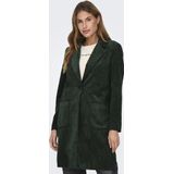 Only - ASTRID - Lange Corduroy Jas - Effen - Regular Fit - Reverskraag