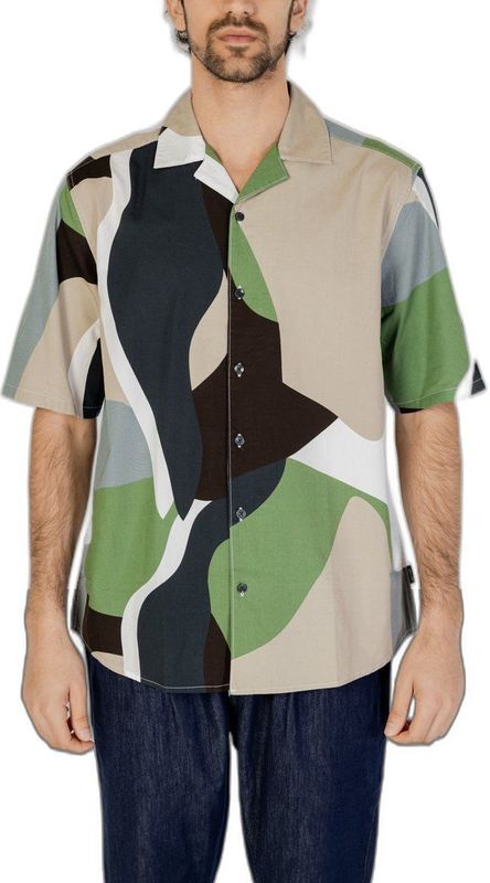 Abstract - Korte Mouwen Overhemd - Groen - Katoen - Spring/Summer
