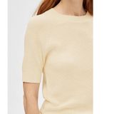 Selected Femme - Slfelinna NEW SS Knit TOP - Gebreide Top - Beige