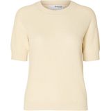Selected Femme - Slfelinna NEW SS Knit TOP - Gebreide Top - Beige