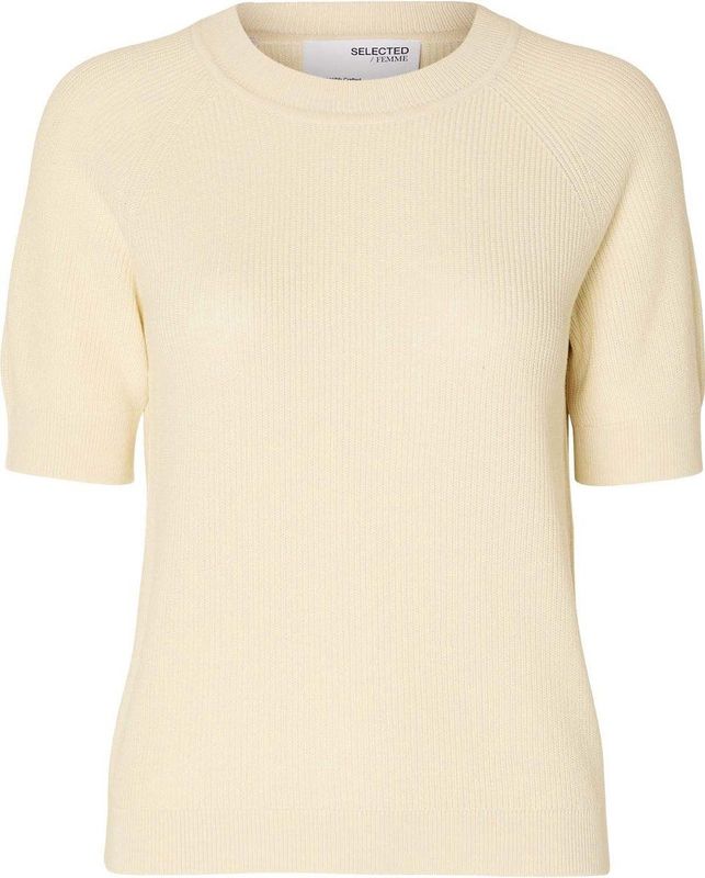 Selected Femme - Slfelinna NEW SS Knit TOP - Gebreide Top - Beige