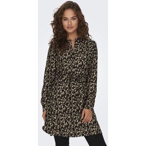ONLY - Regular Jurk - Veelkleurig - 100% Polyester - V-hals - Lange Mouwen