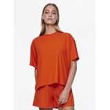 Pieces T-shirt Pckylie Ss Oversized Tee Noos Bc 17132567 Tangerine Tango Dames
