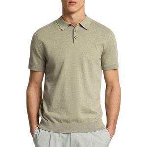 SELETED HOMME Slhberg Ss Knit Polo Poloshirt Heren - Vetiver Melange