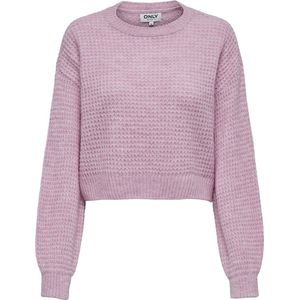 ONLY - ONLMIKANI LS CROP STRUCTURE ONECK CC KNT - Gebreide Trui - Roze