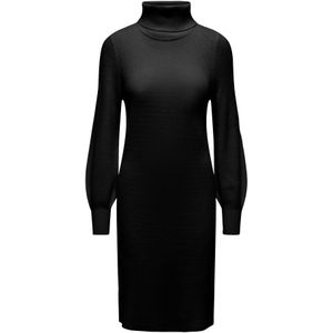 Gebreide Jurk - Midi-lengte - Rolkraag - Lange Mouwen - 50% Viscose