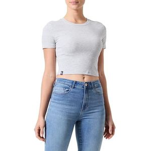 Bestseller A/S ONLBETTY S/S Top CC JRS Short met ronde hals, lichtgrijs gem., M