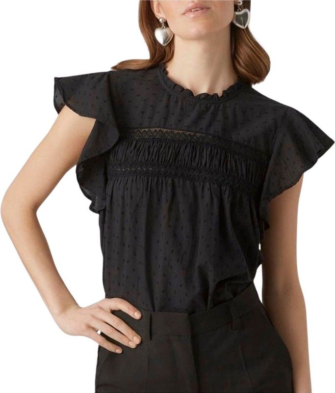 Vero Moda Blusenshirt »VMTRINE SL LACE TOP WVN NOOS«