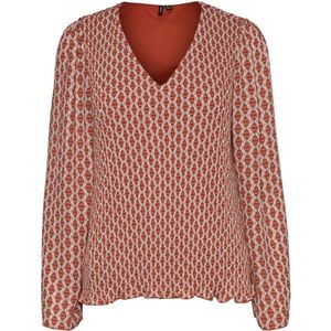 VERO MODA - Bedrukte Blouse - Rood - Polyester