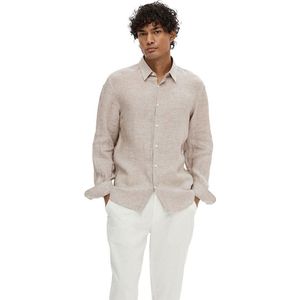 Selected Regkylian Shirt Met Lange Mouwen Beige M Man