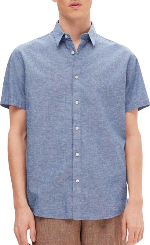 SELECTED HOMME - SLHREG-SUN SHIRT SS NOOS - Overhemd - Medium Blue Denim