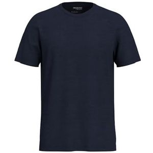 SELETED HOMME Heren Slhaspen Slub SS O-Neck Tee Noos T-shirt, navy blazer, M