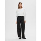 SELECTED FEMME Ls Boxy Tee Noos Dames Longsleeve - Wit (Bright White)