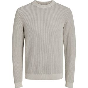 Jack & Jones - Rib Washed Knit Crew Neck - Heren Trui - Grijs