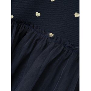 NAME IT MINI A-lijn Jurk met Biologisch Katoen Blauw
