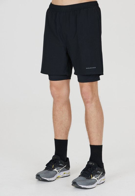 Korte Endurance - 2-in-1 Short - Zwart - Polyester/Elasthaan