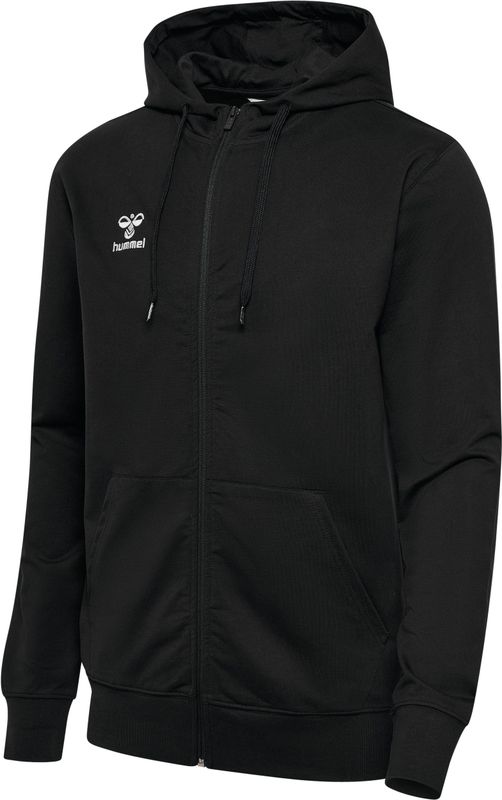 hml - GO 2.0 ZIP HOODIE - Jack - Zwart - Biologisch Katoen/Gerecycled Polyester