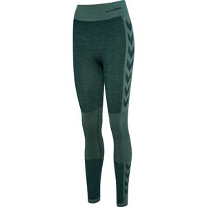 Hummel Damen Tights/Leggins Hmlclea Seamless Mid Waist Tights Green Gables/Garden Topiary Me