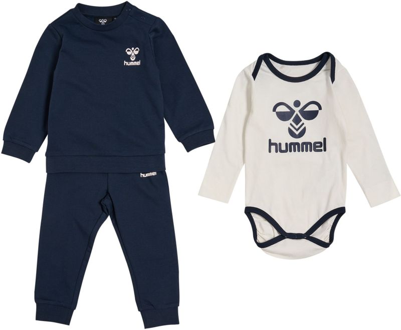 Hummel - Ltrio Trainingspak - Blauw - Fleece en Jersey - Driedelige Set
