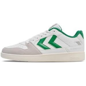 hummel Unisex ST. Power Play PL sneakers, wit/groen, 36 EU, witgroen., 36 EU