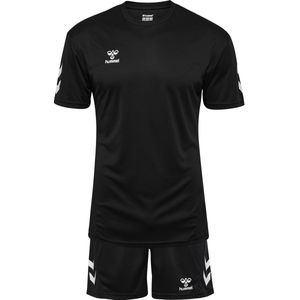 Hummel - Logo T-shirt en Shortset - Zwart - Katoen/Polyester