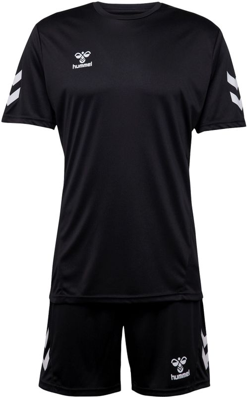 Hummel - Logo T-shirt en Shortset - Zwart - Katoen/Polyester