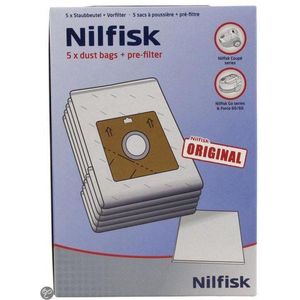 Nilfisk Stofzuigerzakken Microvezel (4 zakken, 1 filter) geschikt voor Nilfisk GM62, Nilfisk GD60, Nilfisk GM65, Nilfisk GM60 (78602600)